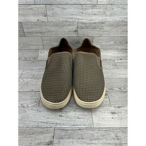 OluKai Pehuea Mesh Slip On Sneakers Women US W9 EUR 39 Tan Brown Athleisure
